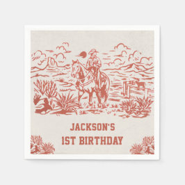 Guardanapo De Papel Festa de aniversário de cowboy ocidental Napkins