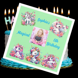 Guardanapo De Papel Festa de Aniversário de criança de Foto do Unicórn