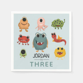 Guardanapo De Papel Festa de Aniversário de criança de Monstro Bonito