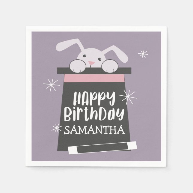 Guardanapo De Papel Festa de Aniversário de criança do Magic Show (Frente)