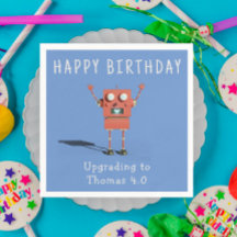 Festa de aniversário de criança robô vermelho 3D