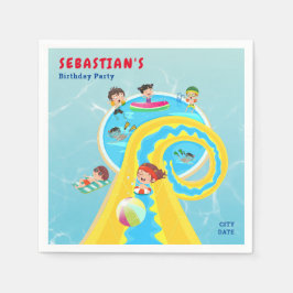 Guardanapo De Papel Festa de aniversário de deslizamento de água no Pa