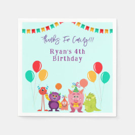 Guardanapo De Papel Festa de aniversário de diversão de um monstro bon