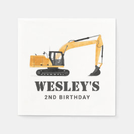 Guardanapo De Papel Festa de aniversário de escavação do veículo de co