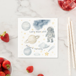 Guardanapo De Papel Festa de aniversário de Espaço Cósmico | Foguetes