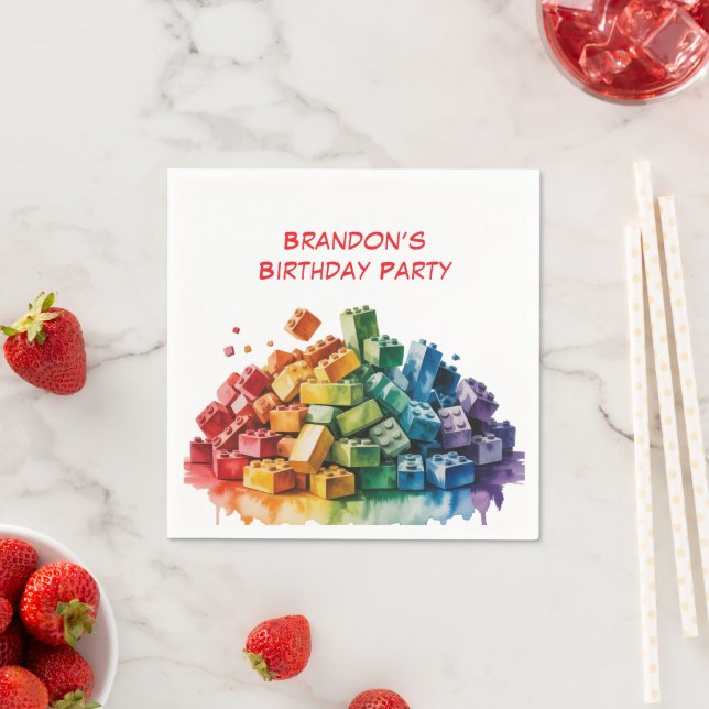 Guardanapo De Papel Festa de aniversário de explosão de blocos de cons (Insitu)