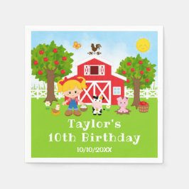 Guardanapo De Papel Festa de aniversário de fazenda de cabelos loiros