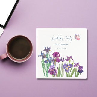 Guardanapo De Papel Festa de aniversário de flores íris