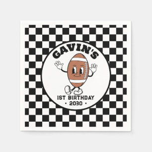 Guardanapo De Papel Festa de aniversário de futebol de retrô-branco pe