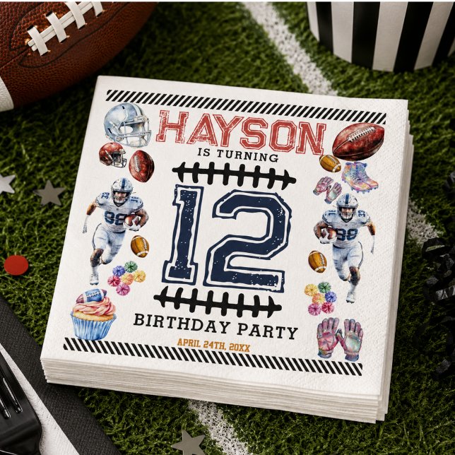 Guardanapo De Papel Festa de Aniversário de Futebol para Meninos (Boys Sports Football Birthday Party Napkins)