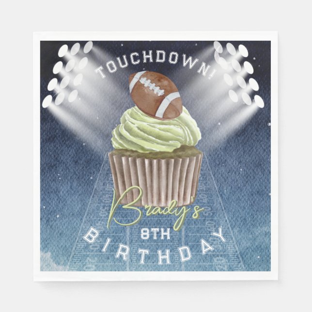 Guardanapo De Papel Festa de aniversário de Futebol Touchdown (Frente)