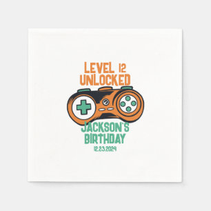 Guardanapo De Papel Festa de aniversário de Gaming Level Unlocked Boys