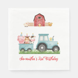 Guardanapo De Papel Festa de aniversário de garagem azul de animais de