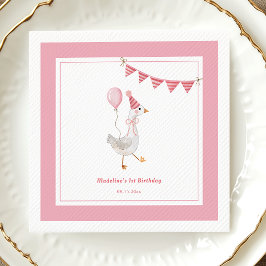 Guardanapo De Papel Festa de aniversário de Garota Rosa bobo