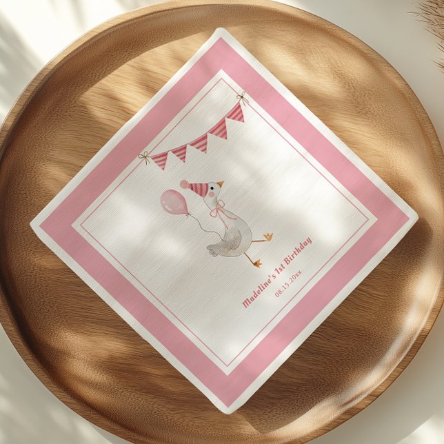 Guardanapo De Papel Festa de aniversário de Garota Rosa bobo (Criador carregado)