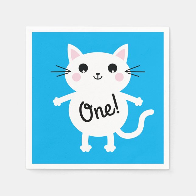 Guardanapo De Papel Festa de aniversário de gatos (Frente)