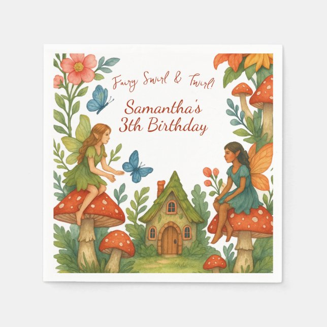 Guardanapo De Papel Festa de aniversário de Jardim Láteo Selvagem - (Frente)