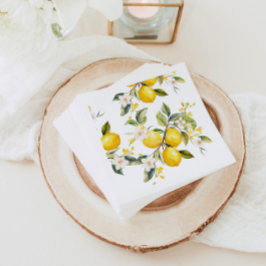 Guardanapo De Papel Festa de aniversário de limões de aquarelas