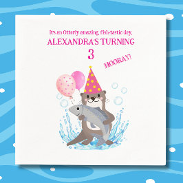 Guardanapo De Papel Festa de aniversário de lona branca rosa