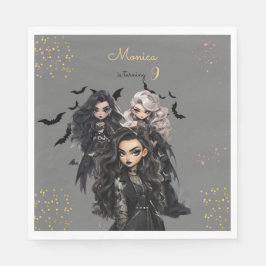 Guardanapo De Papel Festa de aniversário de menina assustadora gótica 