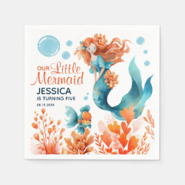 Guardanapo De Papel Festa de aniversário De Meninas De Água Com Sereia