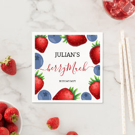 Guardanapo De Papel Festa de aniversário de morango e amoreira