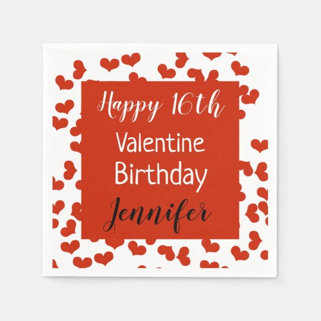 Guardanapo De Papel Festa de aniversário de Namorados feliz (Frente)