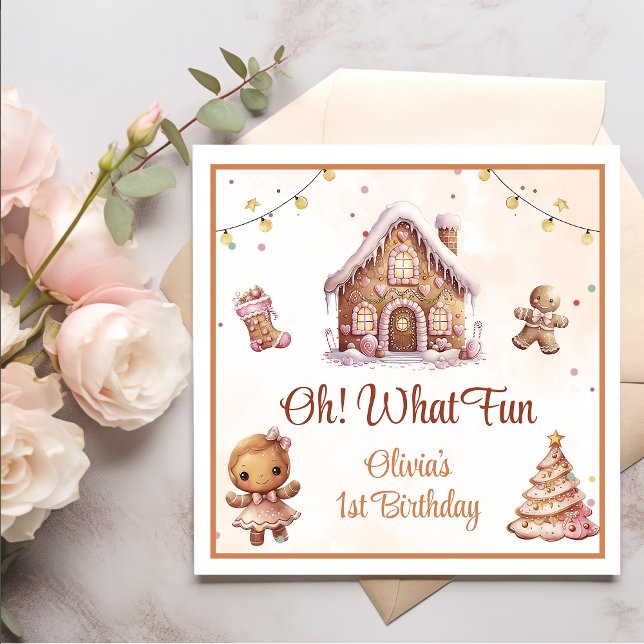 Guardanapo De Papel Festa de aniversário de Natal de Cookie Rosa (Criador carregado)