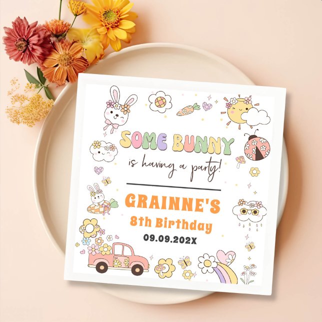 Guardanapo De Papel Festa de aniversário de Páscoa Engraçado Groovy (Criador carregado)