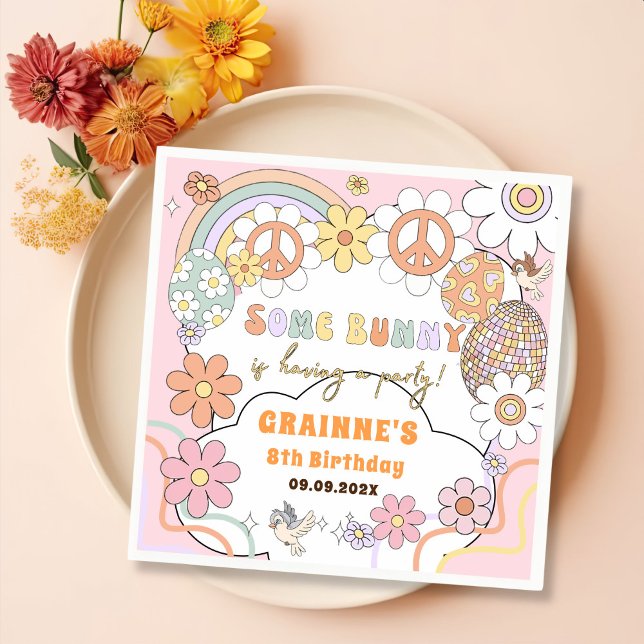 Guardanapo De Papel Festa de aniversário de Páscoa Engraçado Groovy (Criador carregado)