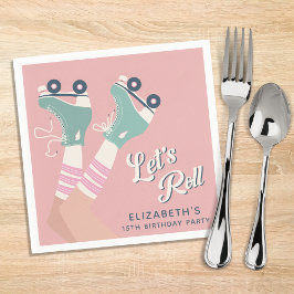 Guardanapo De Papel Festa de aniversário de patinação do cilindro