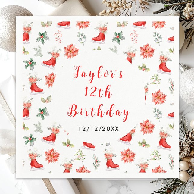 Guardanapo De Papel Festa de aniversário De Pé De Gelo Vermelho (Criador carregado)