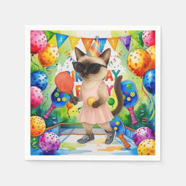 Guardanapo De Papel Festa de aniversário de picleball temático para am (Frente)