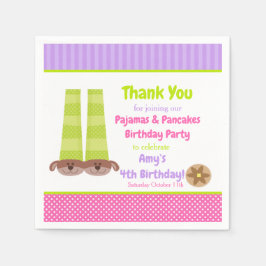 Guardanapo De Papel Festa de aniversário de pijamas e panquecas