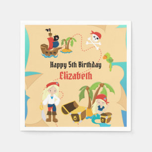 Guardanapo De Papel Festa de aniversário de Pirata do Mapa do Tesouro 