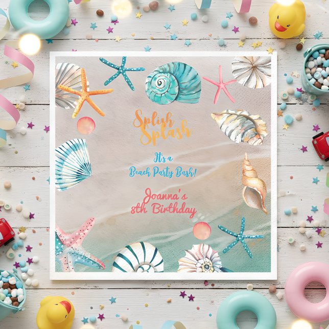 Guardanapo De Papel Festa de aniversário de praia de verão de planalto (Criador carregado)