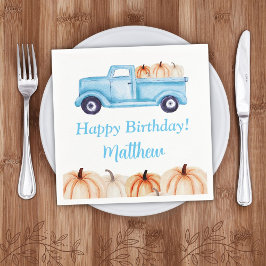 Guardanapo De Papel Festa de aniversário de Rapaz de Pumpkin de Caminh