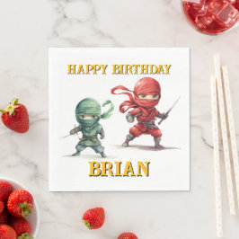 Guardanapo De Papel Festa de Aniversário de Treinamento de Ninja Warri