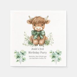 Guardanapo De Papel Festa de aniversário de Vaca Verde