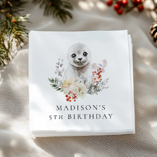 Guardanapo De Papel Festa de aniversário de vedação do Ártico de Cores