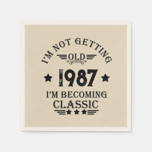 Guardanapo De Papel Festa de aniversário de vinheta personalizada (Frente)