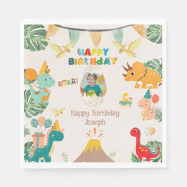 Guardanapo De Papel Festa de aniversário Dinossauro Napkins - Foto Per