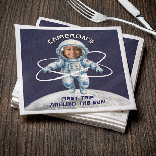 Guardanapo De Papel Festa de Aniversário do Astronauta 1ª Viagem ao Re