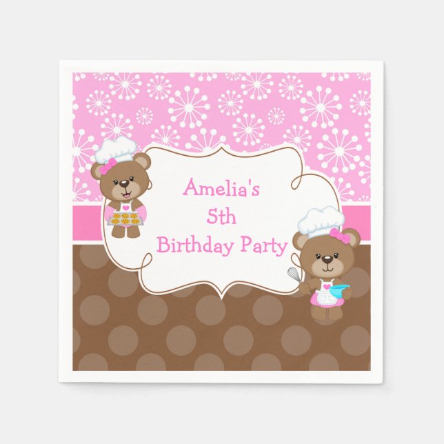 Guardanapo De Papel Festa de aniversário do bife do cozinhar (Frente)