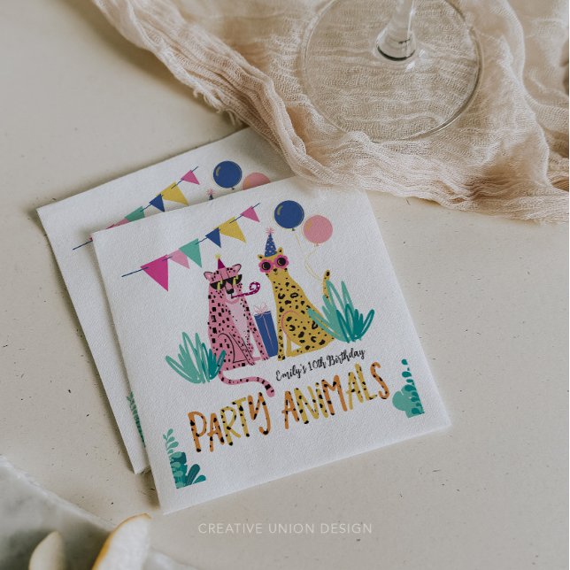 Guardanapo De Papel Festa de aniversário do Criança de Animais da Fest (Criador carregado)