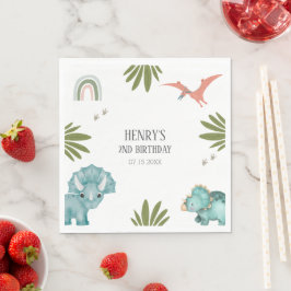 Guardanapo De Papel Festa de aniversário do dinossauro