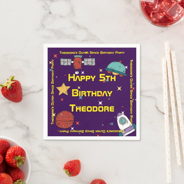 Guardanapo De Papel Festa de aniversário do Espaço Exterior (Insitu)