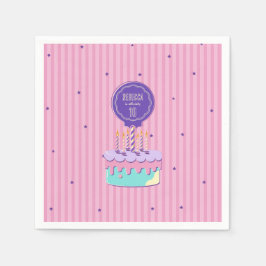 Guardanapo De Papel Festa de aniversário do estilo retrorreflector