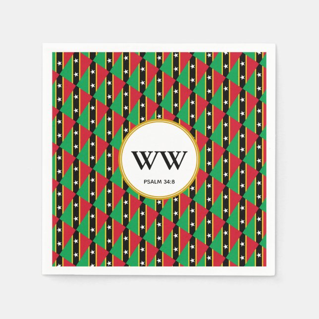 Guardanapo De Papel Festa de Aniversário do Patrimônio de ST KITTS NEV (Frente)