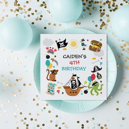 Guardanapo De Papel Festa de aniversário do tesouro de navio pirata